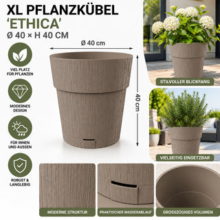 Pflanzkübel 'Ethica' Ø 40 x 40 cm mit Wasserspeicher - verschiedene Farben & Sets (wählbar)