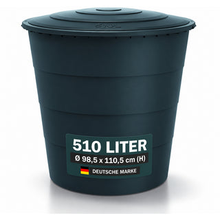 XXL Regentonne 'Smooth' mit Deckel 510 Liter, in Anthrazit