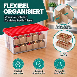 X-Mas Box mit Einteilern und abschließbarem Deckel - 2 Stück