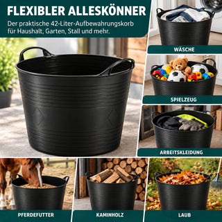 Flexibler Mehrzweckkorb 42 Liter (Schwarz)