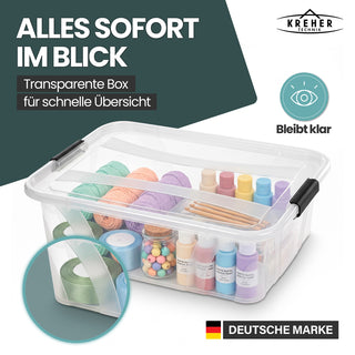 2 x Aufbewahrungsbox 'Master' Box mit Deckel - 7 Liter Volumen, in Transparent