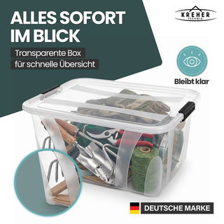 2 x Aufbewahrungsbox 'Master' Box mit Deckel - 32 Liter Volumen, in Transparent