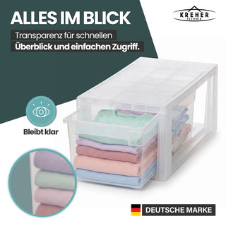 Schubladenbox Größe S, Volumen 7 Liter (weiss, transparent)