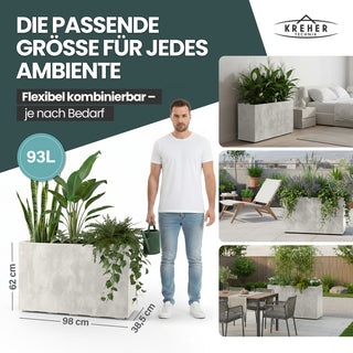 XXL Sichtschutz Pflanzkasten 'Millennium Fence' in Creme Weiß (2 Stück)