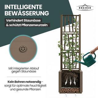 Set: 2 x XL SPALIER 'Ethica' - 36 x 36 x 140 cm - in Struktur Optik - schmale Version - in Taupé