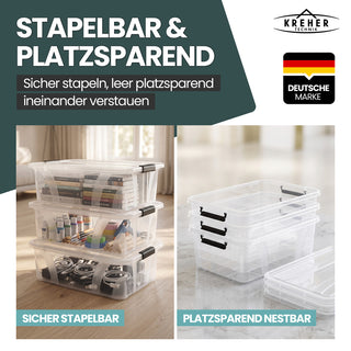 2 x Aufbewahrungsbox 'Master' Box mit Deckel - 7 Liter Volumen, in Transparent