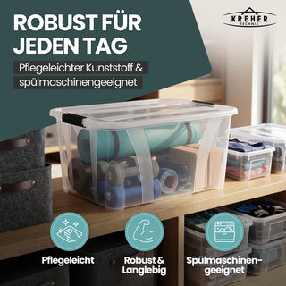 2 x Aufbewahrungsbox 'Master' Box mit Deckel - 80 Liter Volumen, in Transparent
