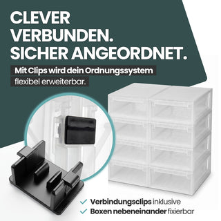 Set: 2 x Schubladenbox Größe XL, Volumen 36 Liter (weiss, transparent)