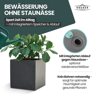 Set: 2x XL Pflanzkübel 'Millennium' 10 Liter, eckig in Anthrazit