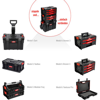 Q-BRICK PRO - Mobiler Werkstattwagen Modular, Variante: Tray