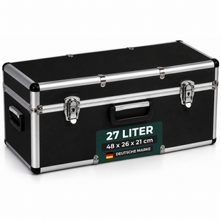 Aluminium Transportkoffer 27 Liter – Abschließbar mit Neopren-Innenverkleidung - Schwarz