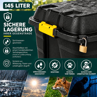 2 x XXL Transportbox "Heavy Duty" mit Deckel - rollbar - 145 Liter Volumen