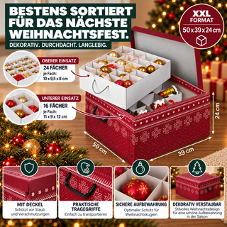 Karton für Christbaumkugeln Dekor: Red Snowflake