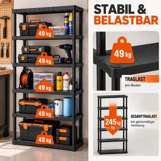 UNIVERSO - Schwerlastregal mit 5 Böden - 90 x 40 x 174,5 cm (Set wählbar)