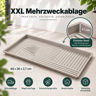 2 x Mehrzweckablage Gr. L in Beige - 49 x 36 cm - mit erhöhtem Rand - aus Kunststoff