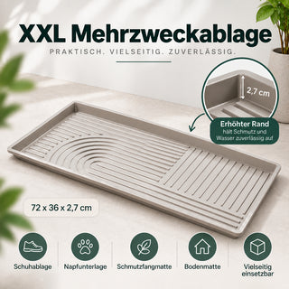 2 x Mehrzweckablage Gr. XL in Beige - 72 x 36 cm - mit erhöhtem Rand - aus Kunststoff
