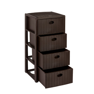 Schubladentower in Rattan-Optik, rollbar (Farbe wählbar)