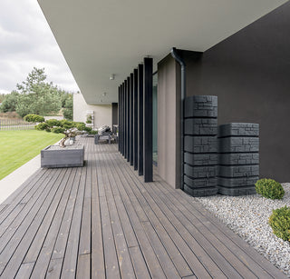 XXL Wassertank "TOWER STONE" 500 Liter in Anthrazit (STEIN OPTIK) mit Füllautomat und Wasserhahn