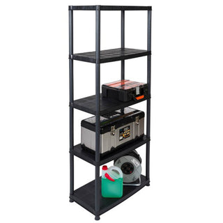 Set: 2 x PLATIN - Kunststoffregal 15 Zoll, TEILBAR 3+2 (Schwarz)