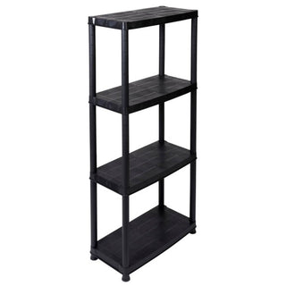 Set: 4 x PRIMO - Kunststoffregal 12 Zoll (Schwarz)